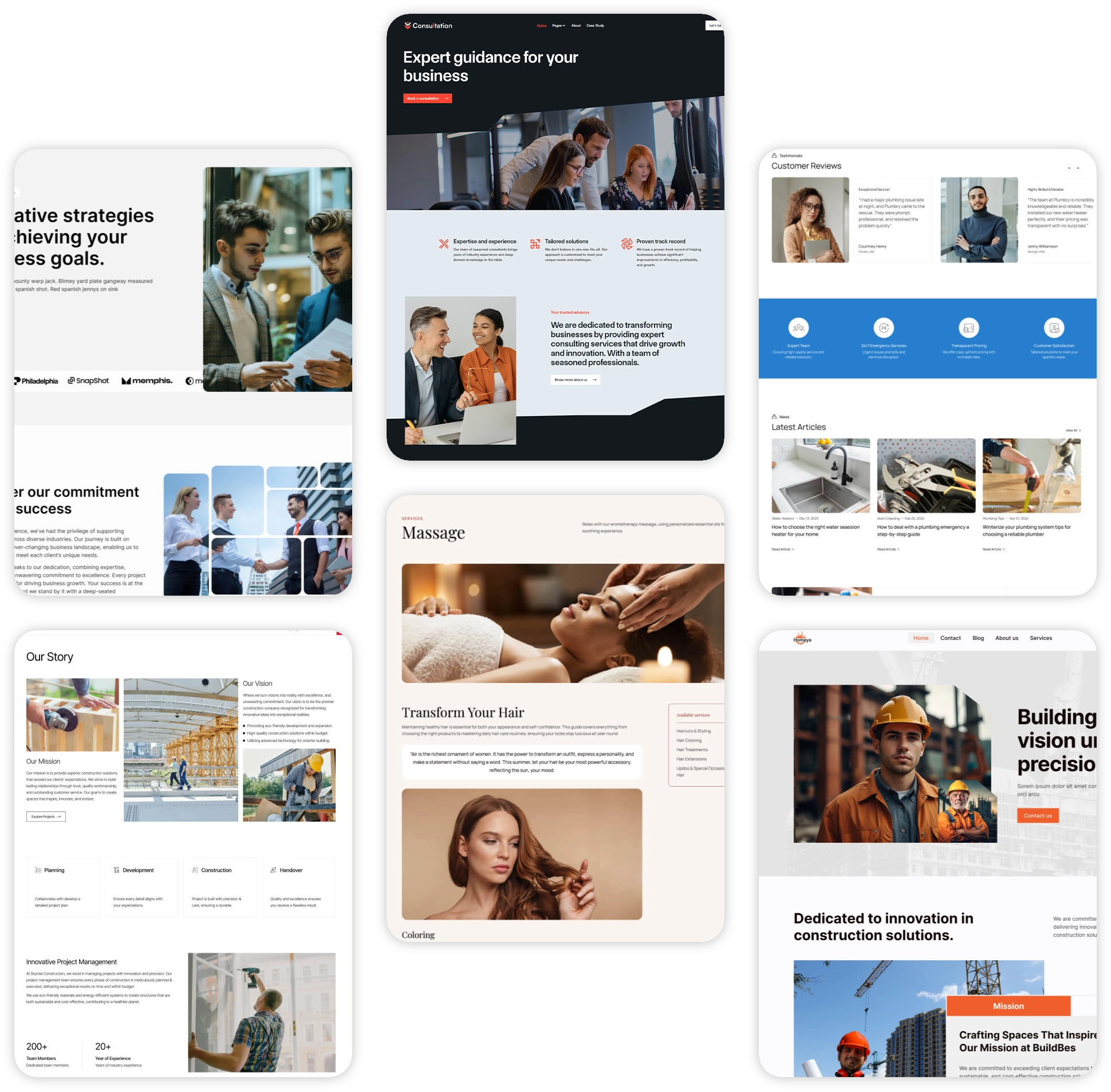 Grid of web designs from the Webflow templates library